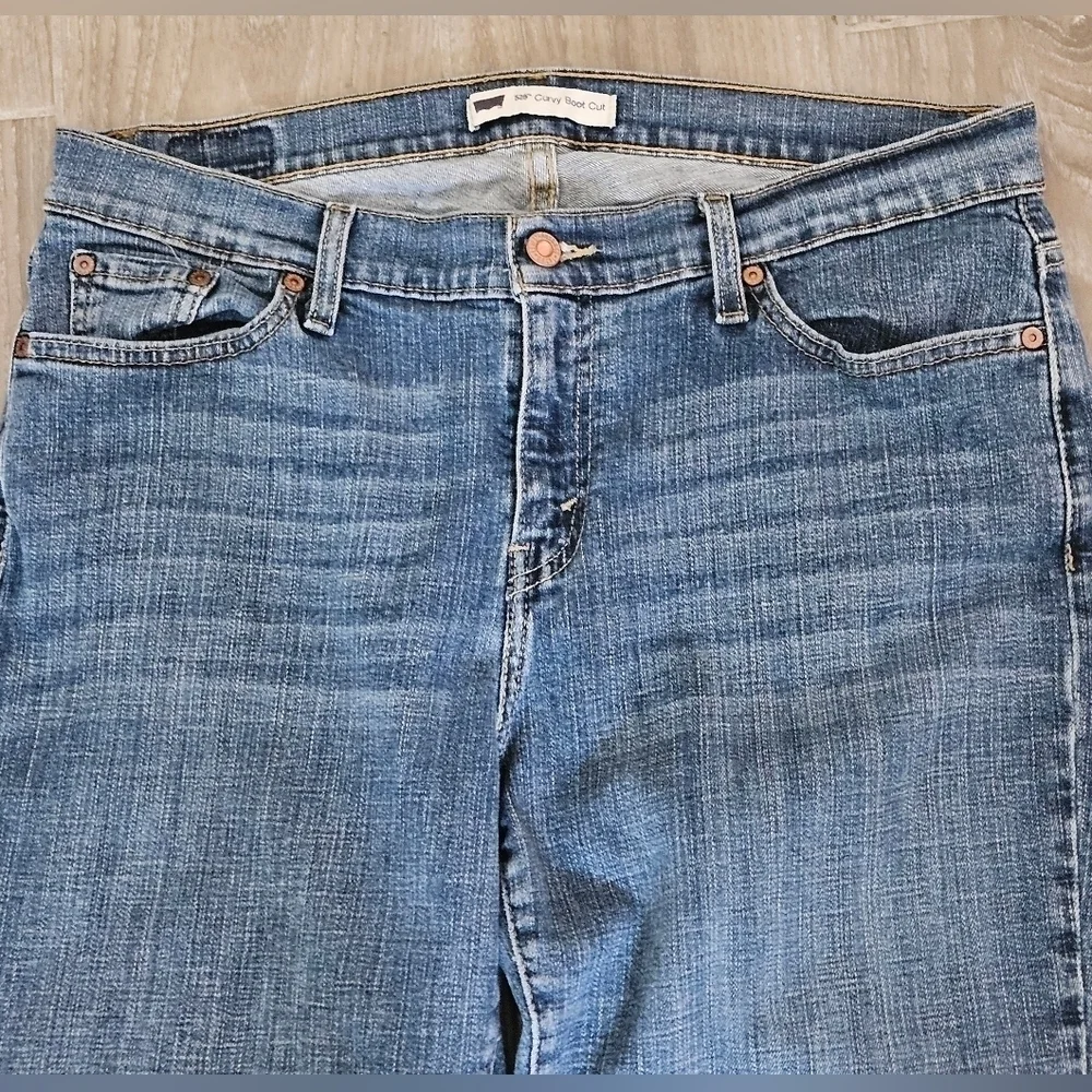 LEVI'S CURVY BOOT CUT JEANS SZ 33/16 S BLUE - Picture 4 of 10